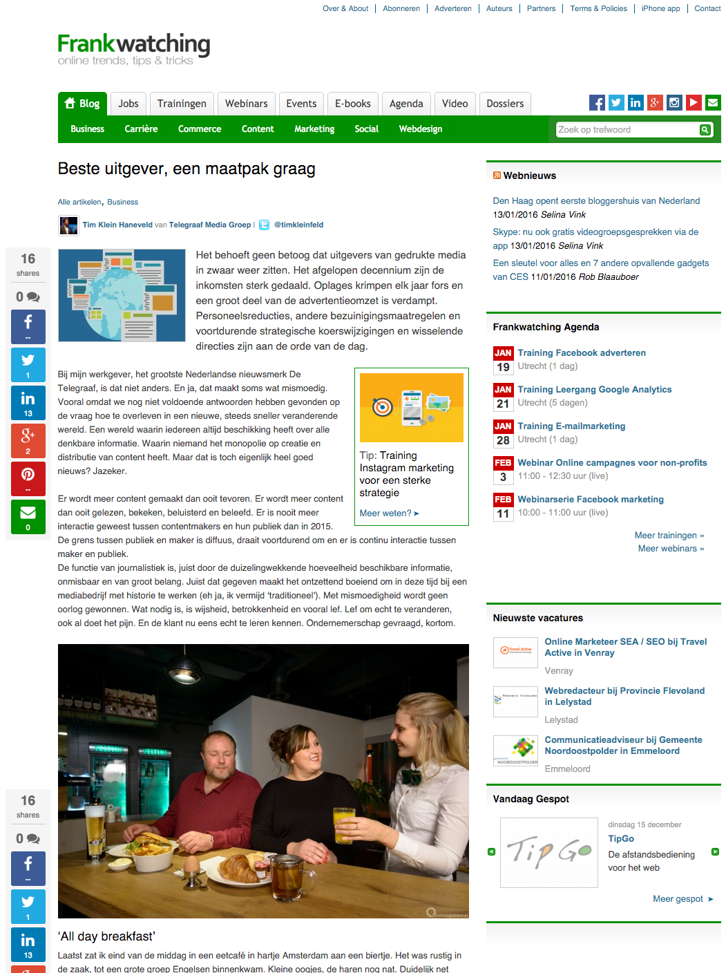 Frankwatching - 16 januari 2016